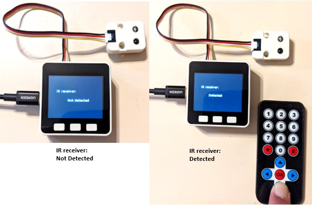 Figure 2.22 – IR remote unit detecting and handheld remote infrared signal