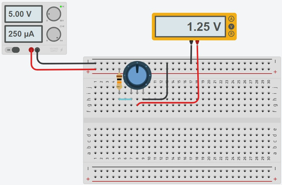 Figure 2.26 – Angle sensor unit Tinkercad circuit