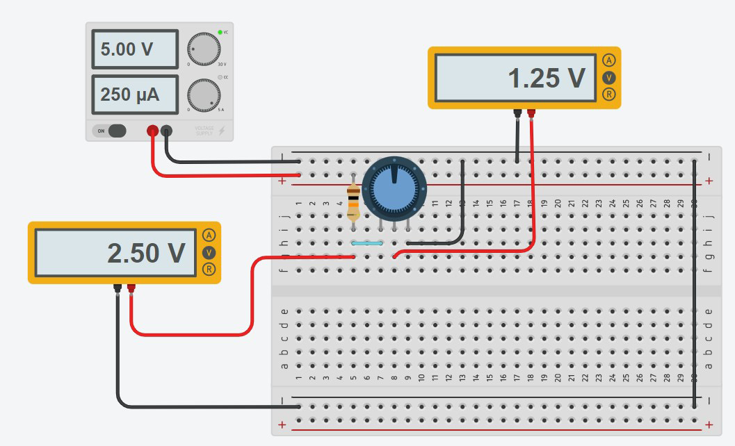 Figure 2.27 – Measuring the potentiometer output voltage drop