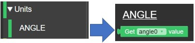 Figure 2.31 – Angle sensor unit Blockly coding block