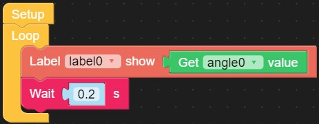 Figure 2.32 – Angle sensor unit ADC display Blockly code