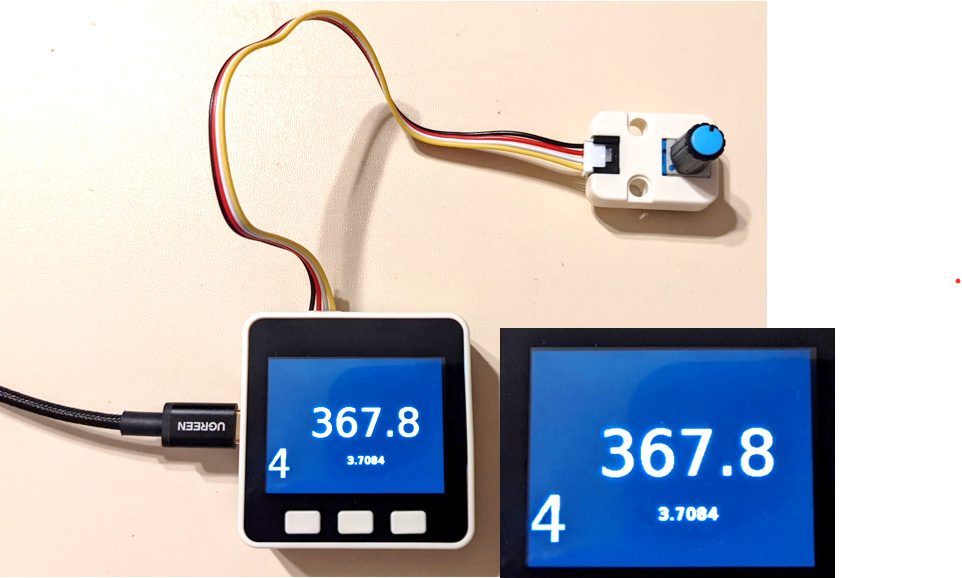 Figure 2.37 – M5Stack Core displaying an interactive small numeric display