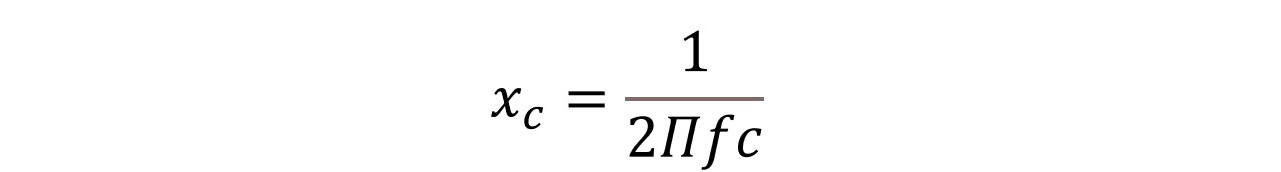 Figure 3.16 – Capacitive reactance equation