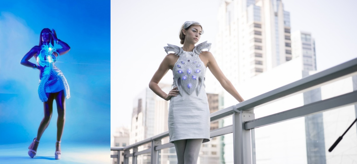 Figure 1.13 – Anouk Wipprecht, Heartbeat Dress featuring Keenyah Hill, and (right) synapse for Intel
