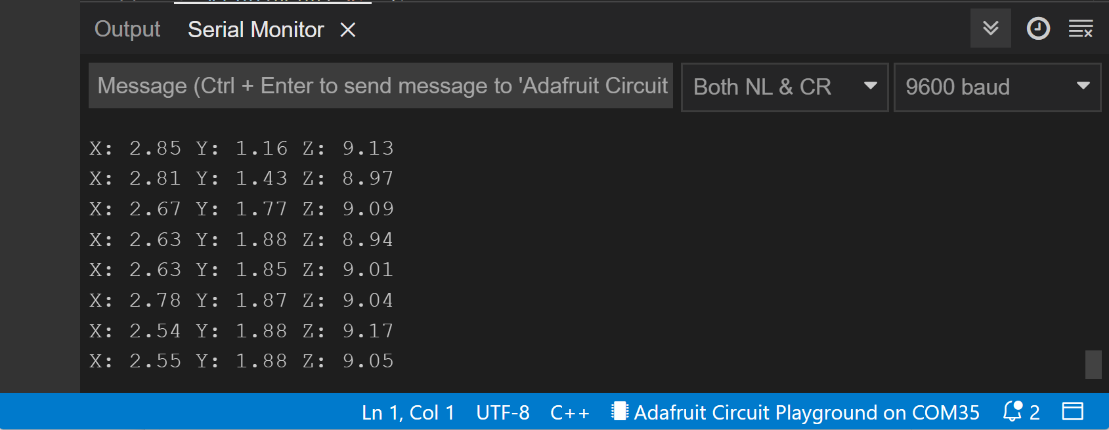 Figure 4.4 – Serial Monitor
