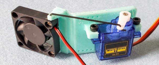 Figure 6.44 – Servo/fan mount with a hinge for the cap 
