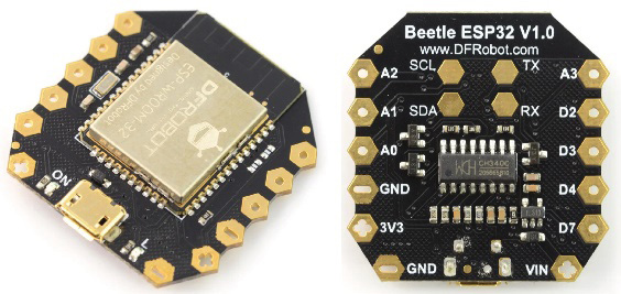 Figure 7.4 – A DFRobot Beetle ESP32, front and back
