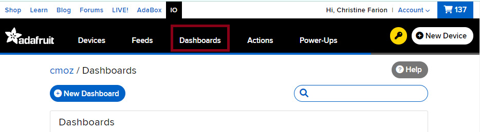 Figure 9.19 – Creating a new Dashboard
