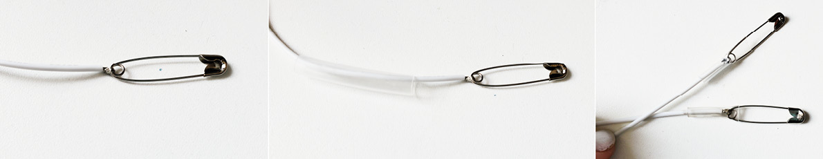 Figure 10.27 – A soldered safety pin with silicone wire
