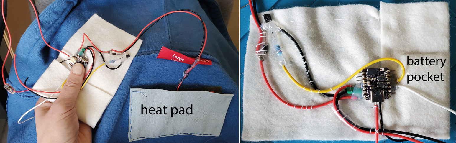 Figure 10.43 – Sewing your electronics to a felt base
