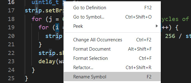 Figure 14.33 – Renaming all the variables at once with Rename Symbol
