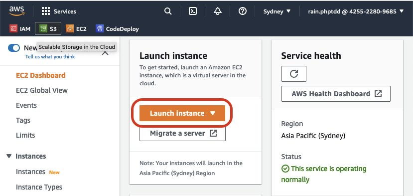 Figure 10.2 – The Launch instance button