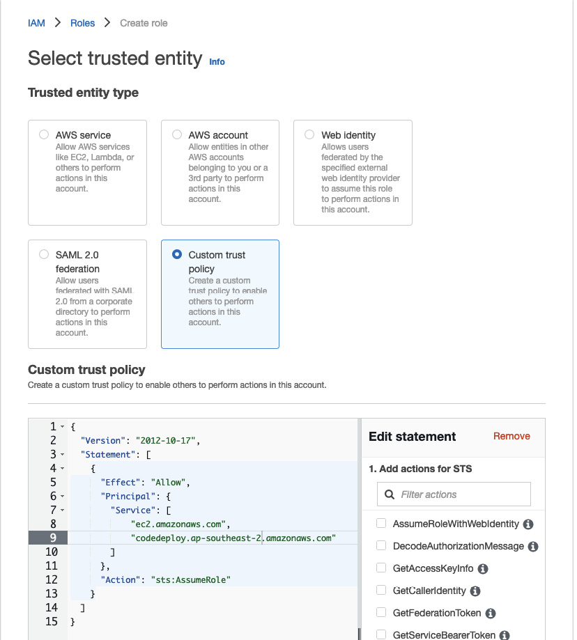 Figure 10.9 – Custom trust policy text area