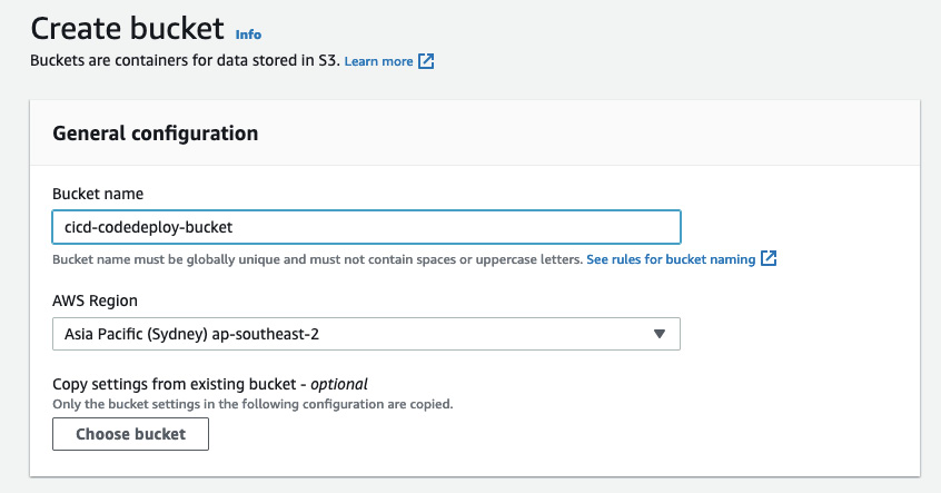 Figure 10.15 – Creating an S3 bucket