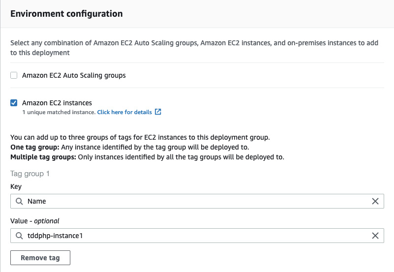 Figure 10.22 – Deployment group wizard – EC2 instance details