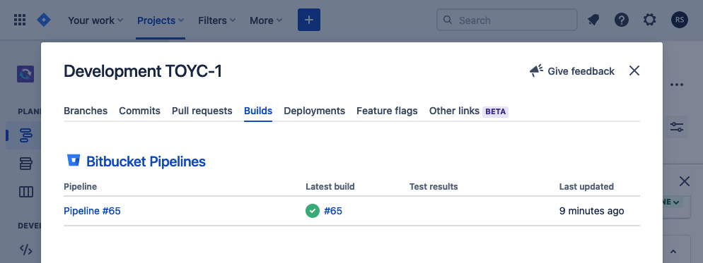 Figure 9.13 – Pipelines builds popup from the Jira page