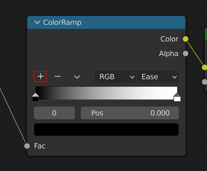Figure 12.31: Adding Color inputs to the ColorRamp node
