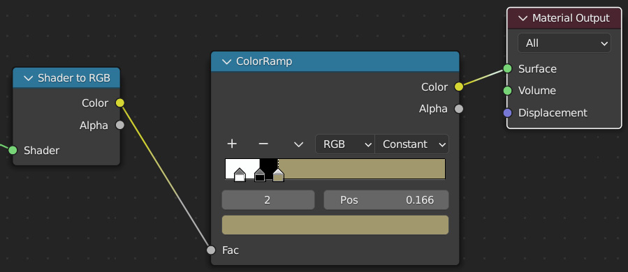 Figure 2.13: ColorRamp added to shader
