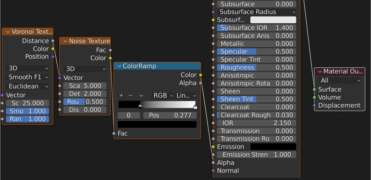 Figure 8.14: Connecting ColorRamp to Alpha
