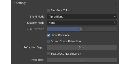 Figure 8.15: Material settings (again)
