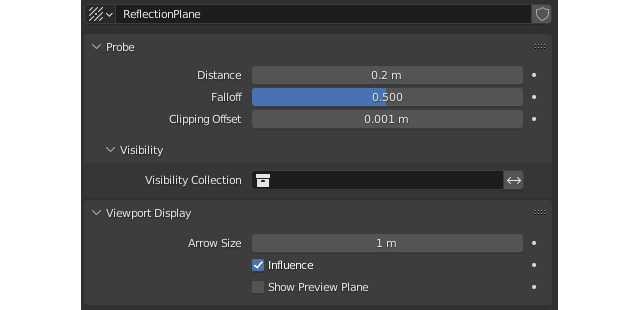 Figure 6.12: Reflection plane properties
