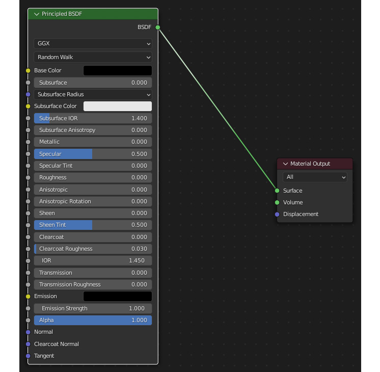 Figure 6.3: Material settings 
