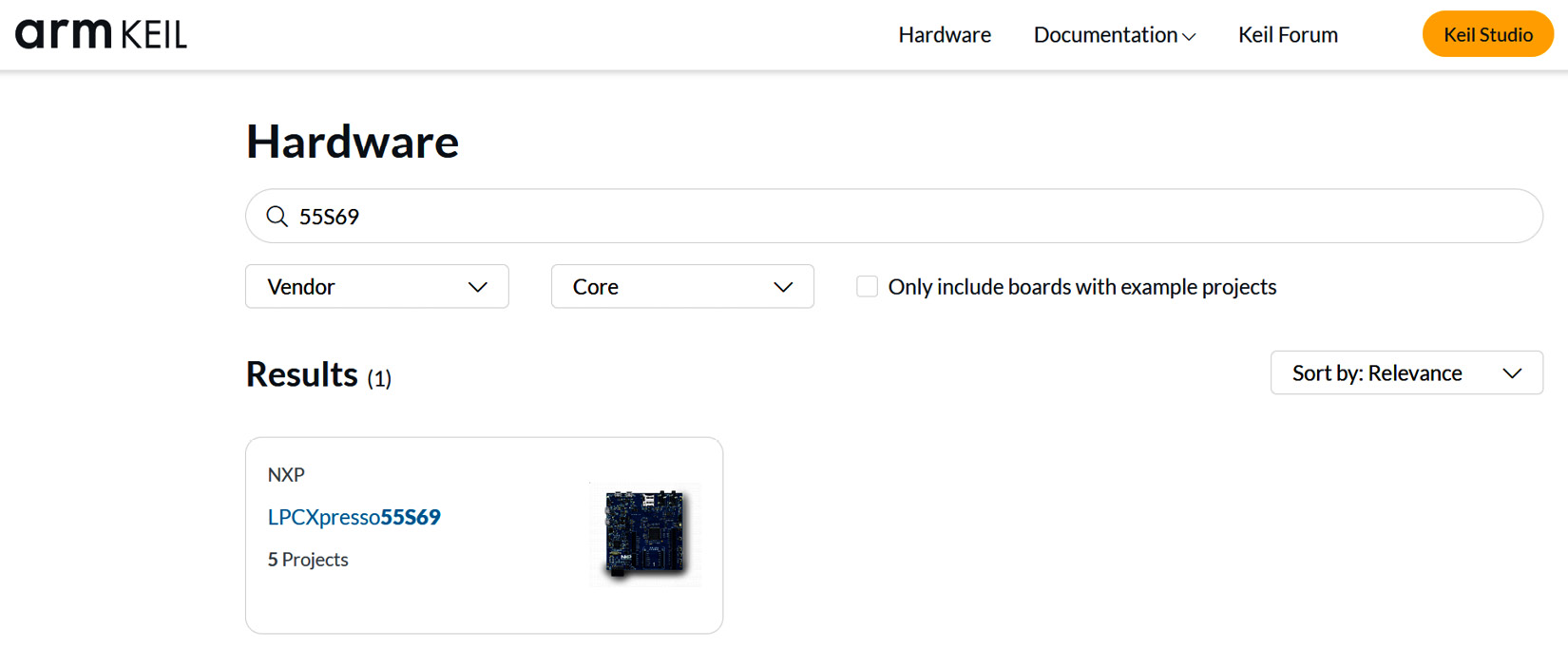 Figure 8.4 – Hardware selection on Keil Studio Cloud
