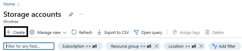 Figure 5.2 – Create storage account
