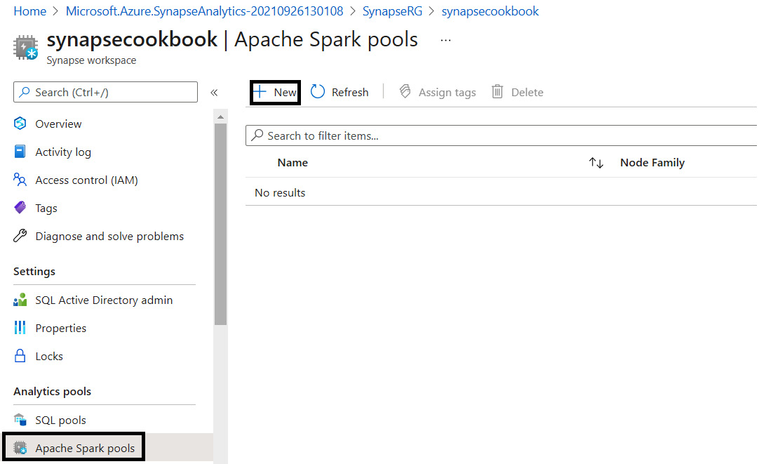 Figure 5.17 – Creating a Synapse Spark pool
