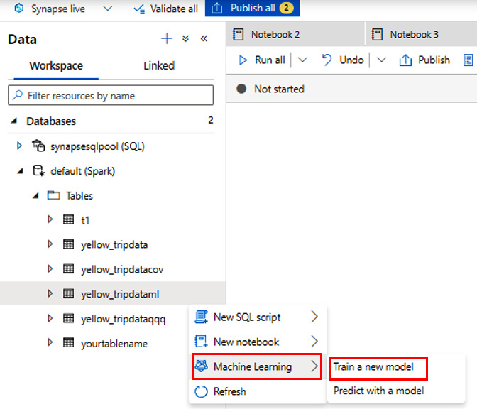 Figure 6.4 – Create a new machine learning model
