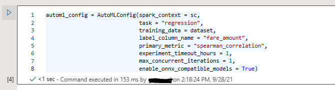 Figure 6.14 – The AutoML configuration
