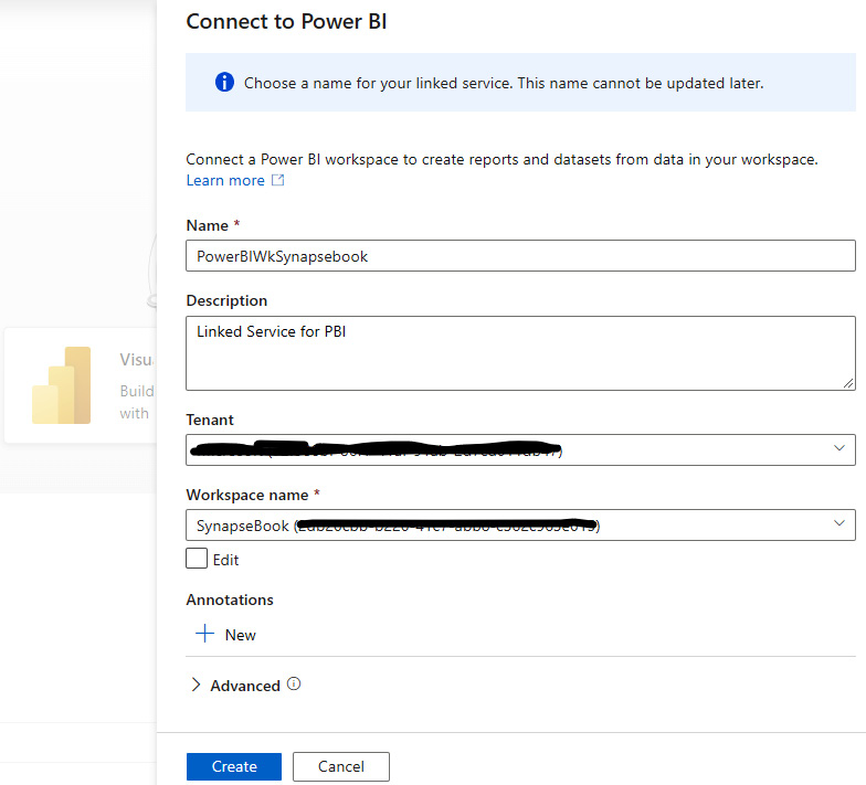 Figure 7.2 – Choose the name of your linked service
