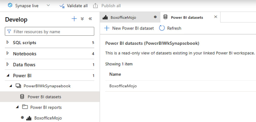 Figure 7.7 – Create a Power BI dataset
