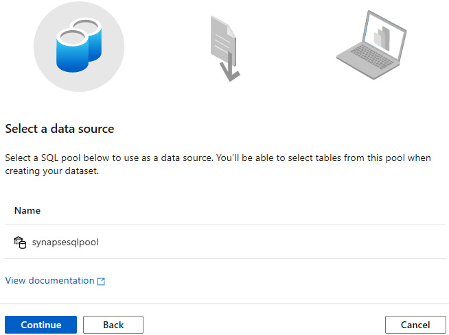 Figure 7.8 – Select the data source for creating the dataset
