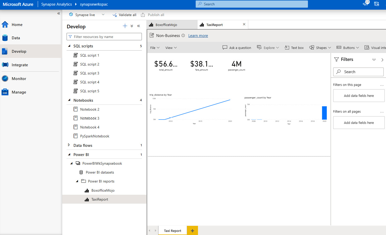 Figure 7.12 – Access the report from Synapse Studio
