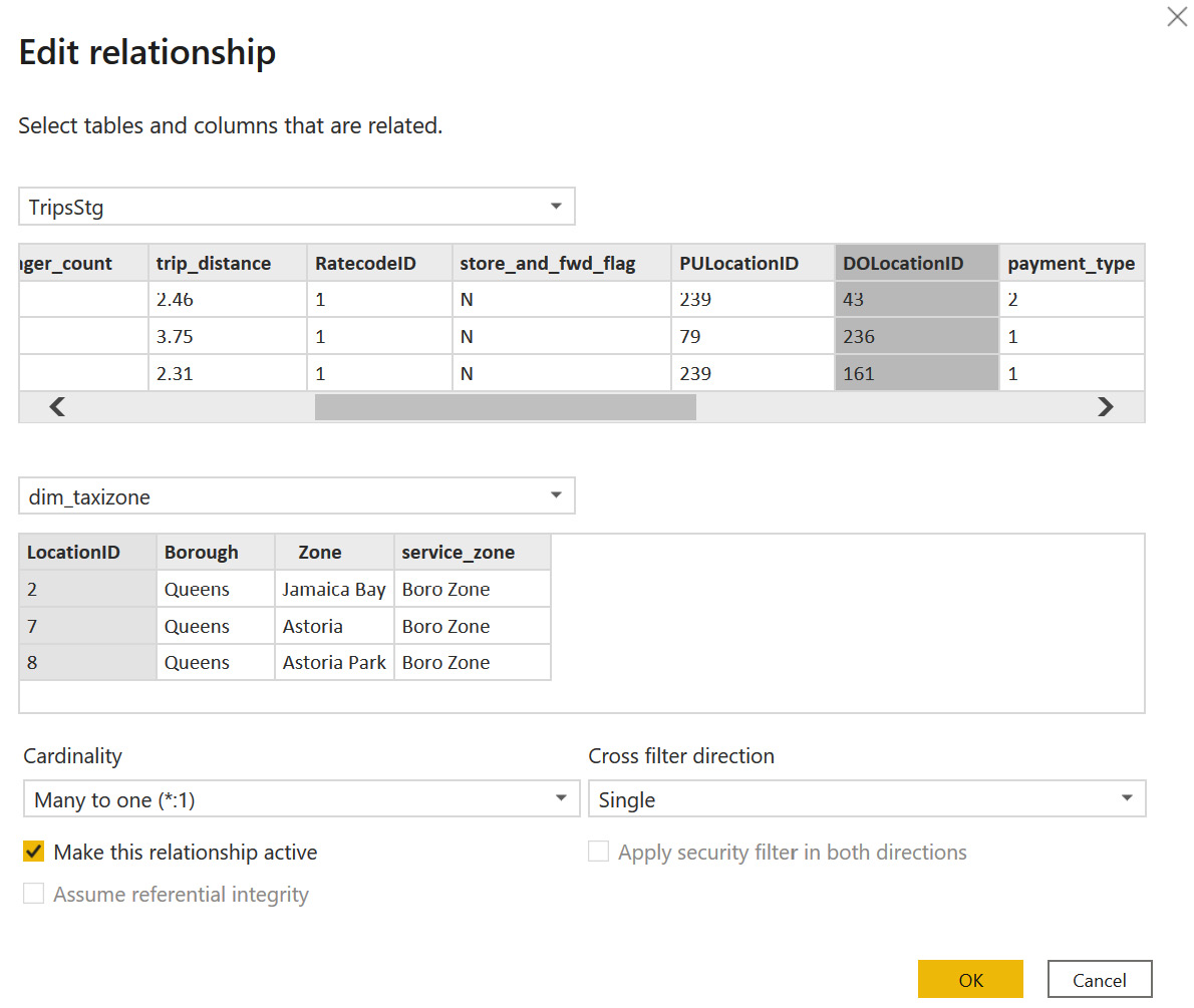  Figure 7.17 – Creating a Many to one relationship
