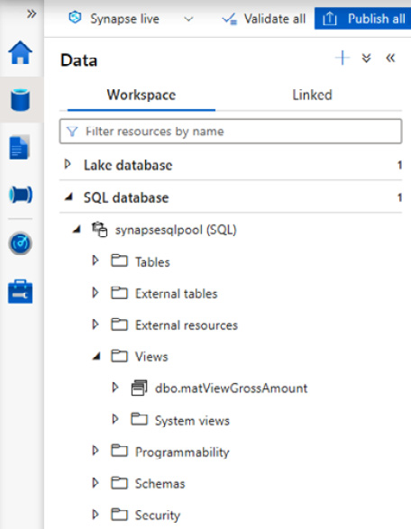 Figure 7.23 – The created materialized view 
