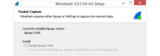 Figure 2.8 – The Wireshark prompt to install Npcap
