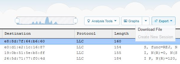 Figure 3.2 – Downloading the file from CloudShark
