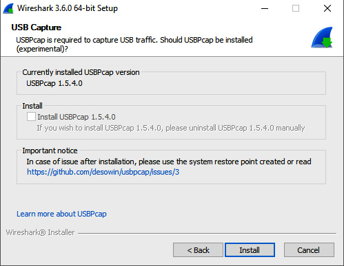 Figure 3.7 —The USB Capture screen
