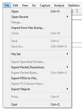 Figure 4.5 – The File menu
