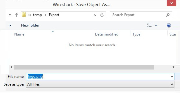 Figure 4.10 – The Export Objects | Save As dialog box
