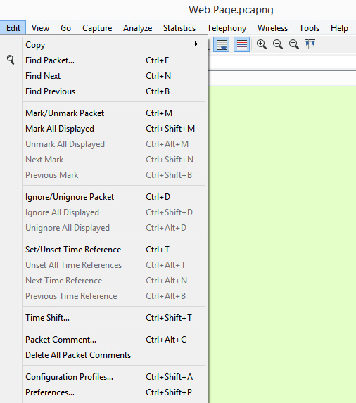 Figure 4.12 – The Edit menu
