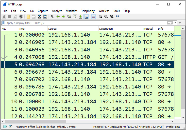 Figure 4.15 – Marking a packet
