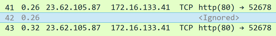 Figure 4.16 – Using the Ignore Packet option
