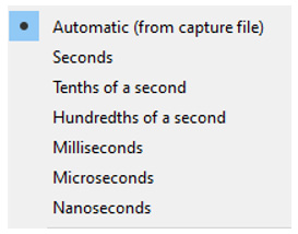 Figure 4.23 – The time precision options
