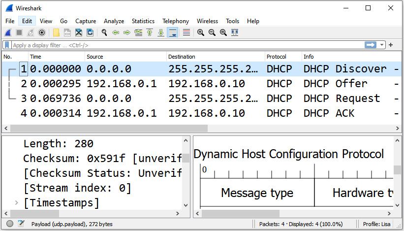 Figure 6.5 – Wireshark with a modified layout
