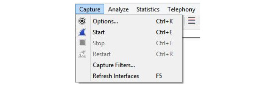 Figure 7.11 – Capture menu dropdown
