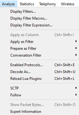 Figure 7.18– The Display Filter Expression menu choice
