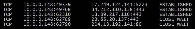 Figure 9.2 – Netstat showing TCP connection status
